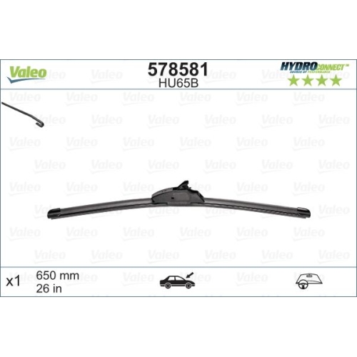Valeo HU65B HydroConnect Upgrade LHD 65cm 578581 Wischerblatt