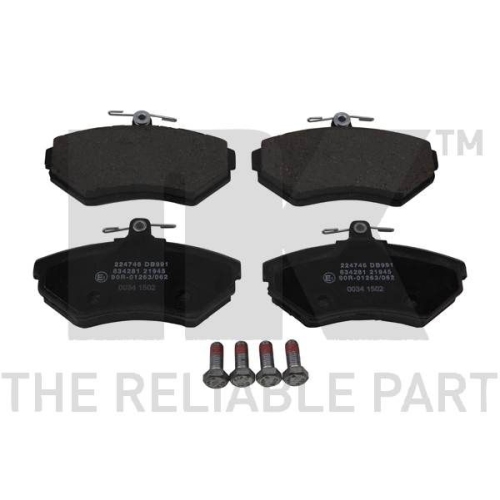 Bremsbelagsatz, Scheibenbremse NK 224746 f&uuml;r SEAT VW, Vorderachse