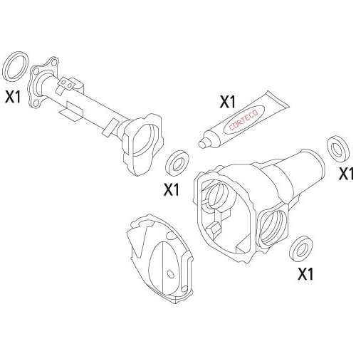 Dichtungssatz, Differential CORTECO 19535826 f&uuml;r MITSUBISHI, vorne