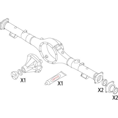 Dichtungssatz, Differential CORTECO 19536183 f&uuml;r MITSUBISHI, hinten