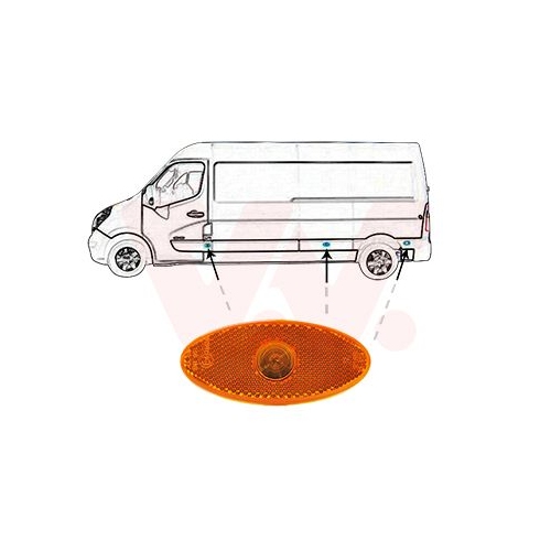 Seitenmarkierungsleuchte VAN WEZEL 4388975 f&uuml;r RENAULT, beidseitig, links