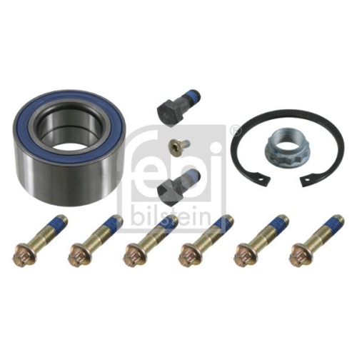 Febi Bilstein 08221 Radlagersatz mit Befestigungsschrauben, Achsmutter und Sicherungsring , 1 St&uuml;ck