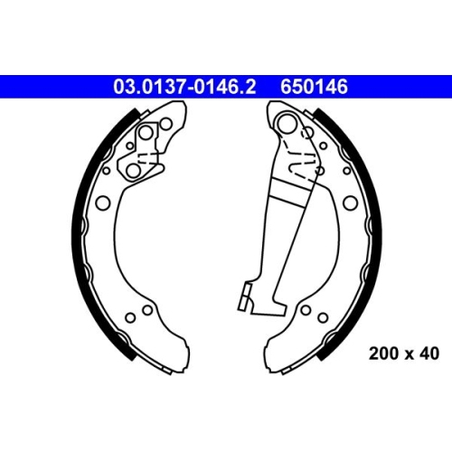 Bremsbackensatz ATE 03.0137-0146.2 f&uuml;r VAG, Hinterachse