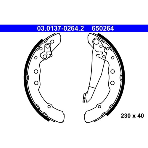Bremsbackensatz ATE 03.0137-0264.2 f&uuml;r SEAT VAG, Hinterachse