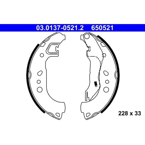 Bremsbackensatz ATE 03.0137-0521.2 f&uuml;r SEAT SKODA, Hinterachse