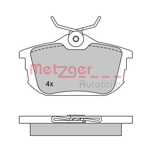 Bremsbelagsatz, Scheibenbremse METZGER 1170021 f&uuml;r VOLVO, Hinterachse