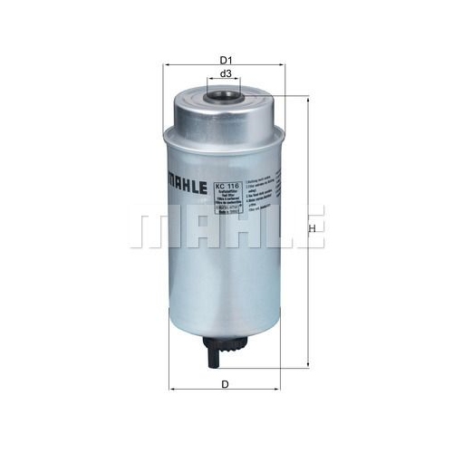 Kraftstofffilter KNECHT KC 116 f&uuml;r FORD CATERPILLAR
