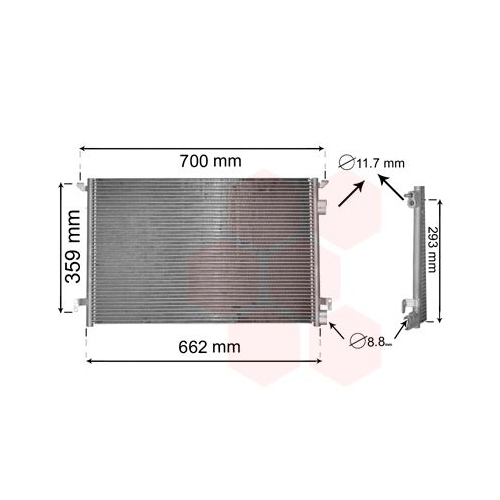 Kondensator, Klimaanlage VAN WEZEL 37005397 f&uuml;r FIAT OPEL