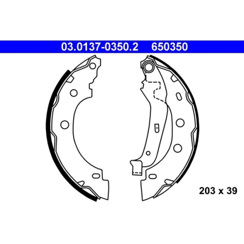 Bremsbackensatz ATE 03.0137-0350.2 f&uuml;r NISSAN RENAULT, Hinterachse