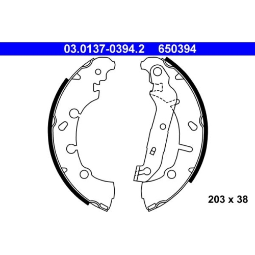 Bremsbackensatz ATE 03.0137-0394.2 f&uuml;r FORD MAZDA, Hinterachse