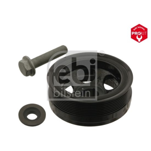 Febi Bilstein 33653 Riemenscheibe (entkoppelt) f&uuml;r Kurbelwelle, mit Schraube und Scheibe , 1 St&uuml;ck