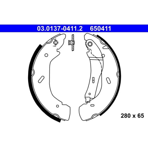Bremsbackensatz ATE 03.0137-0411.2 f&uuml;r FORD, Hinterachse