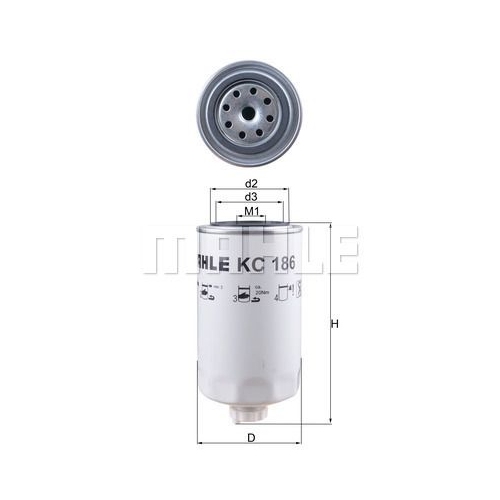 Kraftstofffilter KNECHT KC 186 f&uuml;r FIAT IVECO ASTRA MASSEY-FERG-HANOMAG