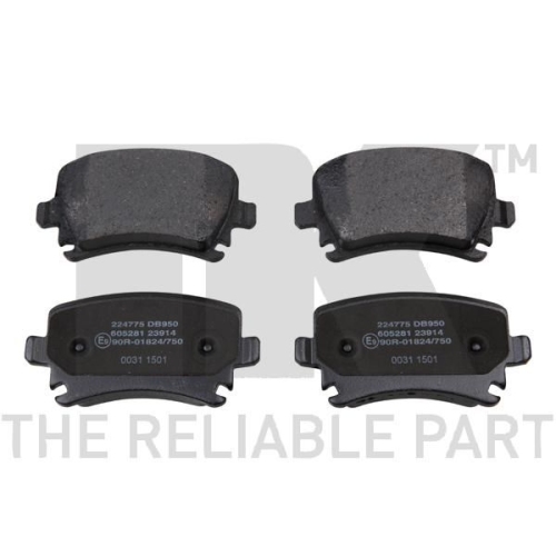 Bremsbelagsatz, Scheibenbremse NK 224775 f&uuml;r AUDI SEAT SKODA VW, Hinterachse