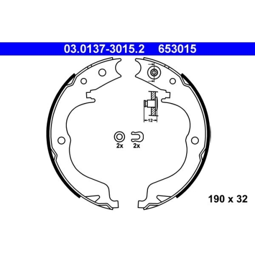 Bremsbackensatz, Feststellbremse ATE 03.0137-3015.2 f&uuml;r CITRO&Euml;N MITSUBISHI