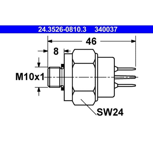Bremslichtschalter ATE 24.3526-0810.3 f&uuml;r ALFA ROMEO BMW BUESSING DAF FORD IVECO