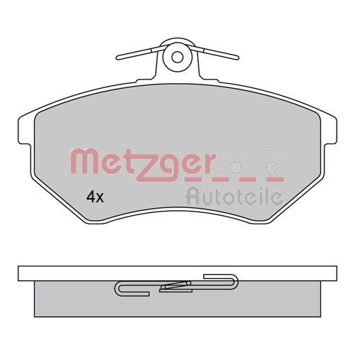 Bremsbelagsatz, Scheibenbremse METZGER 1170062 f&uuml;r VW, Vorderachse