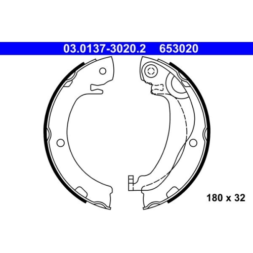 Bremsbackensatz, Feststellbremse ATE 03.0137-3020.2 f&uuml;r TOYOTA, Hinterachse
