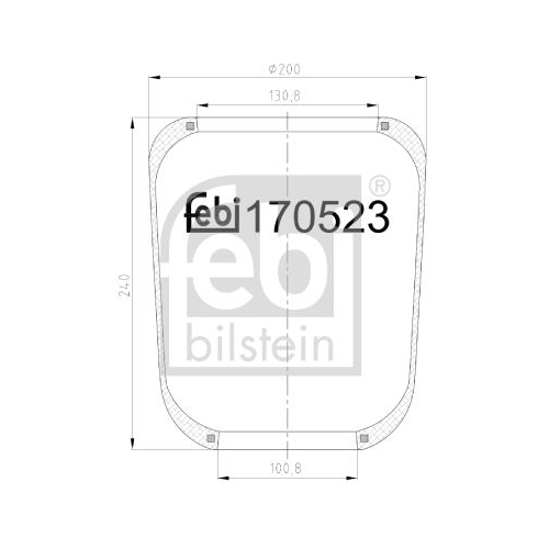Febi Bilstein 170523 Luftfederbalg ohne Kolben, 1 St&uuml;ck