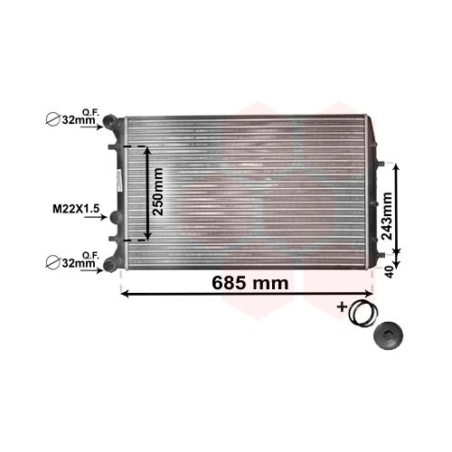 K&uuml;hler, Motork&uuml;hlung VAN WEZEL 76002010 *** IR PLUS *** f&uuml;r SKODA VAG