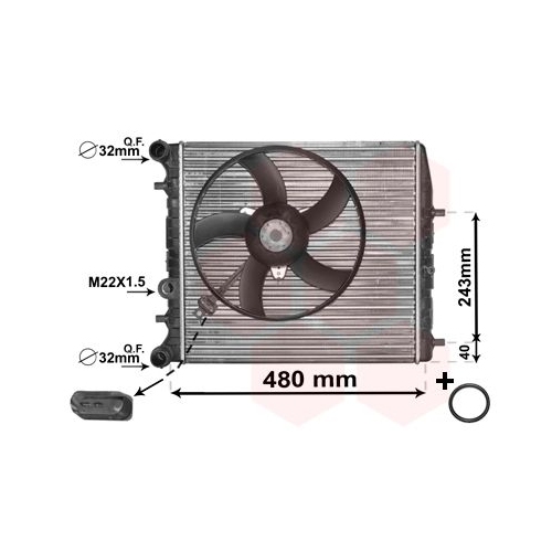 K&uuml;hler, Motork&uuml;hlung VAN WEZEL 76002013 *** IR PLUS *** f&uuml;r SKODA