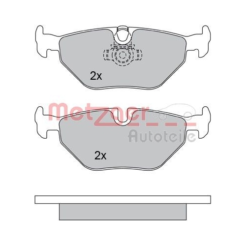 Bremsbelagsatz, Scheibenbremse METZGER 1170120 f&uuml;r BMW, Hinterachse