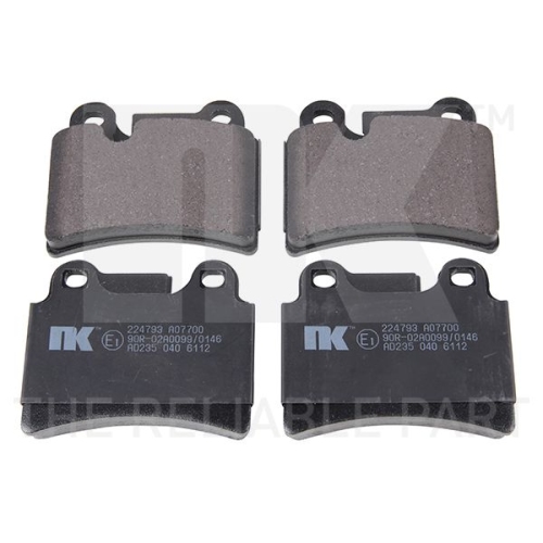 Bremsbelagsatz, Scheibenbremse NK 224793 f&uuml;r VW, Hinterachse