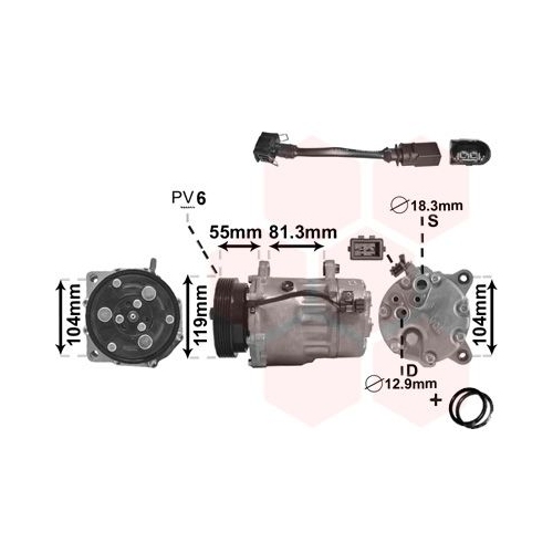 Kompressor, Klimaanlage VAN WEZEL 0300K003 *** IR PLUS *** f&uuml;r AUDI VAG