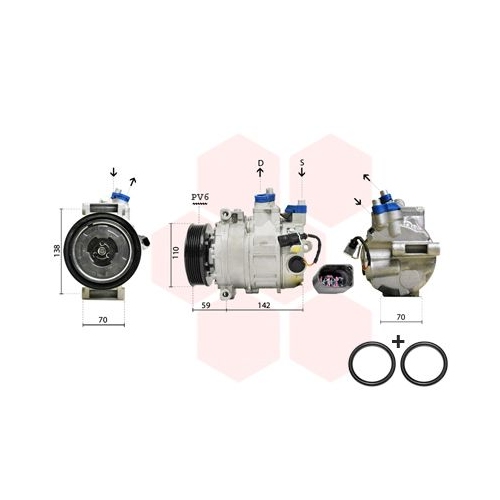 Kompressor, Klimaanlage VAN WEZEL 0300K029 *** IR PLUS *** f&uuml;r AUDI VAG