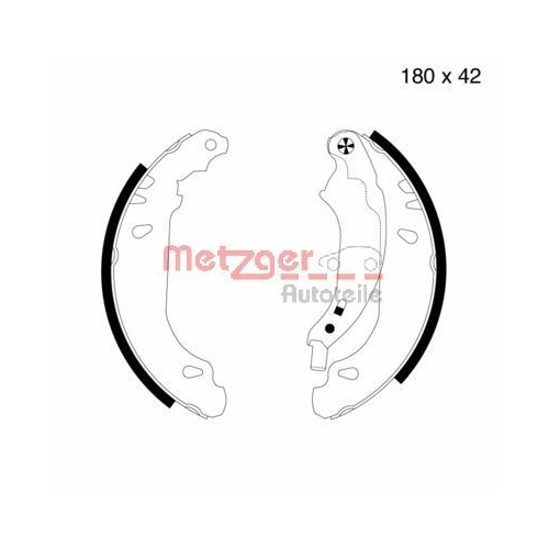 Bremsbackensatz METZGER MG 715 f&uuml;r RENAULT, Hinterachse
