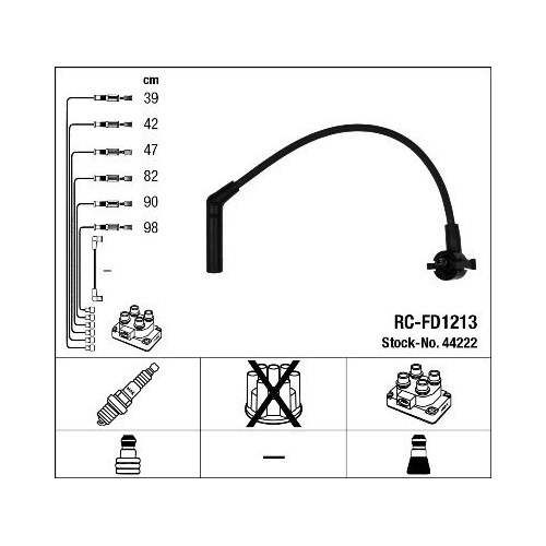 Z&uuml;ndleitungssatz NGK 44222 f&uuml;r FORD