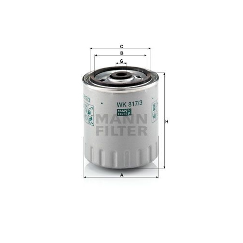 Kraftstofffilter MANN-FILTER WK 817/3 x f&uuml;r FORD MERCEDES-BENZ SSANGYONG STILL