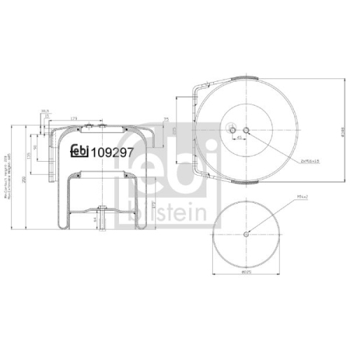 Febi Bilstein 109297 Luftfederbalg mit Stahlkolben und Kolbenstange, 1 St&uuml;ck
