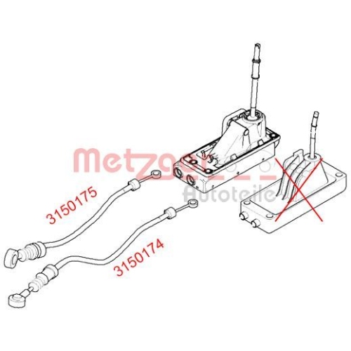 Seilzug, Schaltgetriebe METZGER 3150174 f&uuml;r MINI