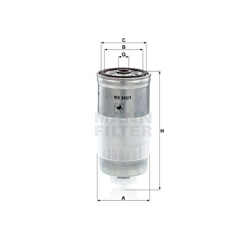 Kraftstofffilter MANN-FILTER WK 845/1 f&uuml;r VOLVO VAG