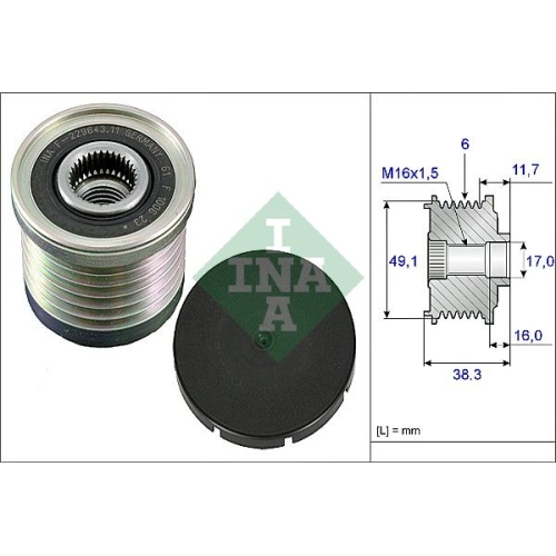 Generatorfreilauf INA 535 0030 10 f&uuml;r MITSUBISHI NISSAN OPEL RENAULT VOLVO