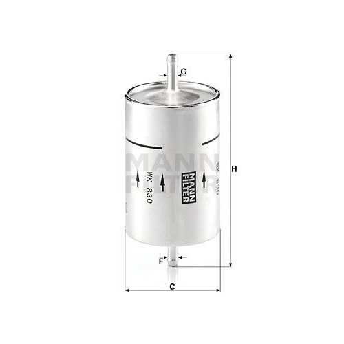 Kraftstofffilter MANN-FILTER WK 830 f&uuml;r ALFA ROMEO BMW CITRO&Euml;N FIAT FORD JAGUAR