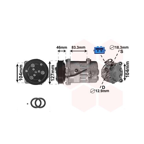 Kompressor, Klimaanlage VAN WEZEL 5800K050 f&uuml;r VW VAG