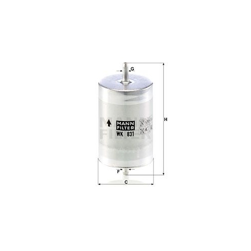 Kraftstofffilter MANN-FILTER WK 831 f&uuml;r MERCEDES-BENZ VAG