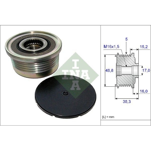Generatorfreilauf INA 535 0048 10 f&uuml;r MITSUBISHI NISSAN OPEL RENAULT VOLVO