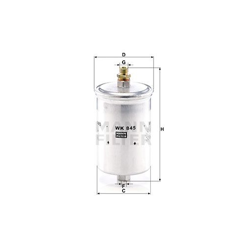 Kraftstofffilter MANN-FILTER WK 845 f&uuml;r FORD MERCEDES-BENZ GENERAL MOTORS