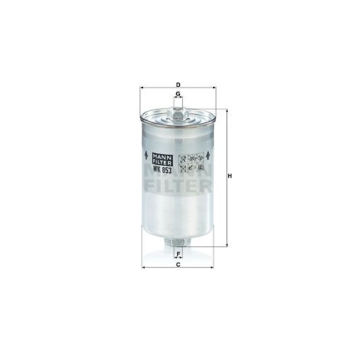 Kraftstofffilter MANN-FILTER WK 853 f&uuml;r FIAT FORD PEUGEOT SAAB TALBOT VOLVO VAG