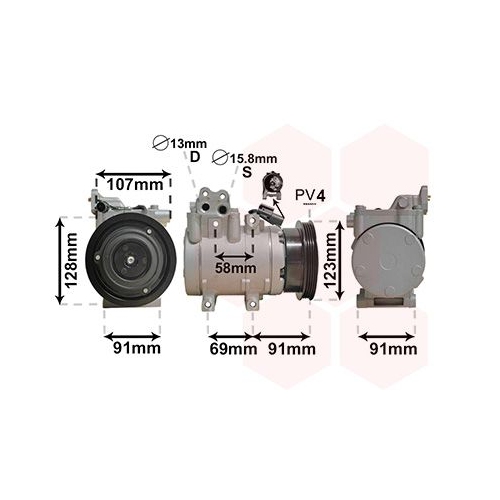 Kompressor, Klimaanlage VAN WEZEL 8200K161 f&uuml;r HYUNDAI