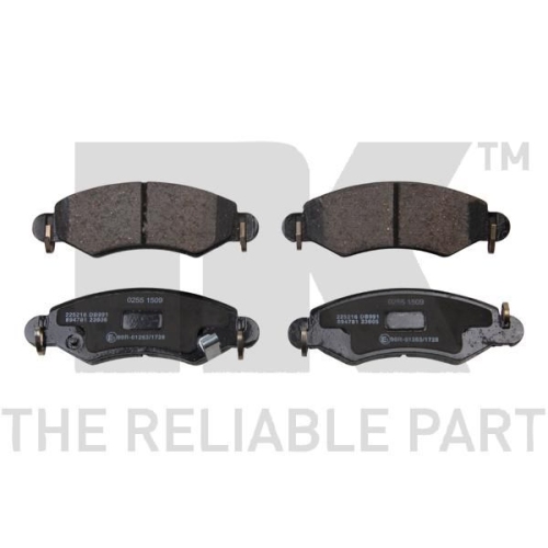 Bremsbelagsatz, Scheibenbremse NK 225216 f&uuml;r OPEL SUBARU SUZUKI VAUXHALL