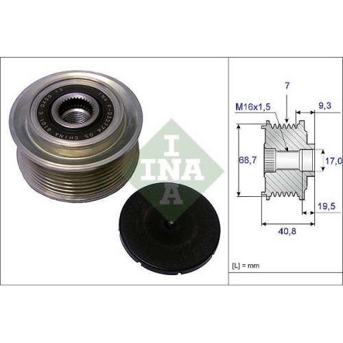 Generatorfreilauf INA 535 0079 10 f&uuml;r HYUNDAI KIA