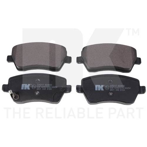 Bremsbelagsatz, Scheibenbremse NK 225217 f&uuml;r NISSAN OPEL RENAULT SUZUKI VAUXHALL