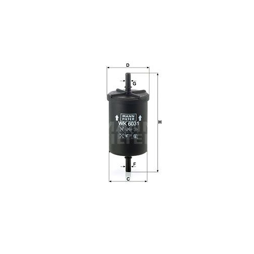 Kraftstofffilter MANN-FILTER WK 6031 f&uuml;r CITRO&Euml;N FIAT OPEL PEUGEOT