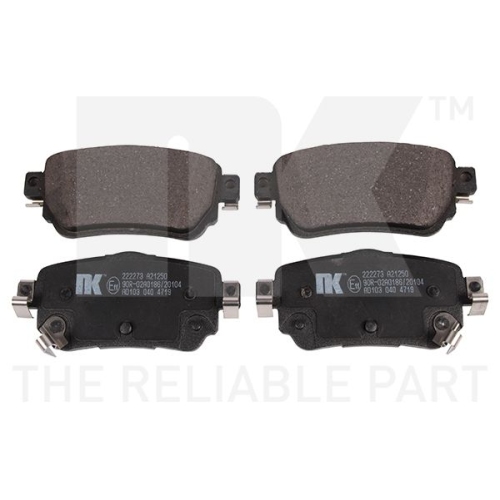 Bremsbelagsatz, Scheibenbremse NK 222273 f&uuml;r NISSAN RENAULT, Hinterachse