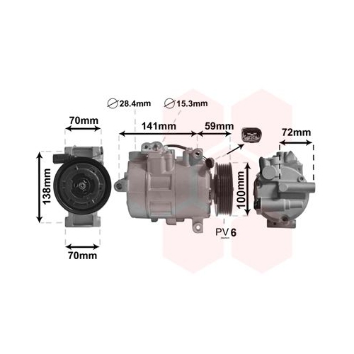 Kompressor, Klimaanlage VAN WEZEL 5801K701 *** IR PLUS *** f&uuml;r VW, vorne