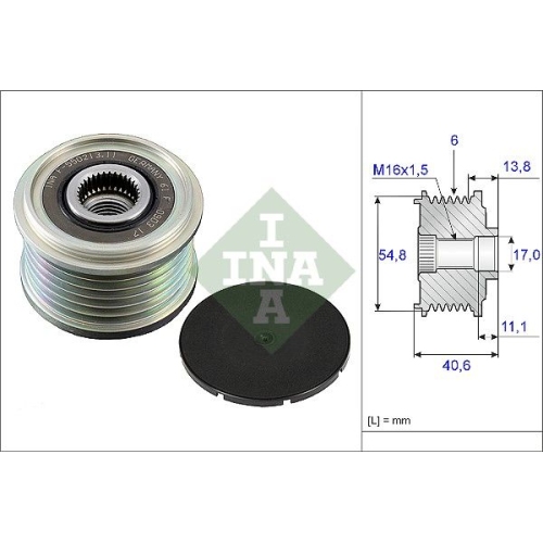 Generatorfreilauf INA 535 0102 10 f&uuml;r NISSAN RENAULT